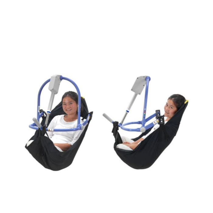 An amputee on a Double Amputee Sling All Day