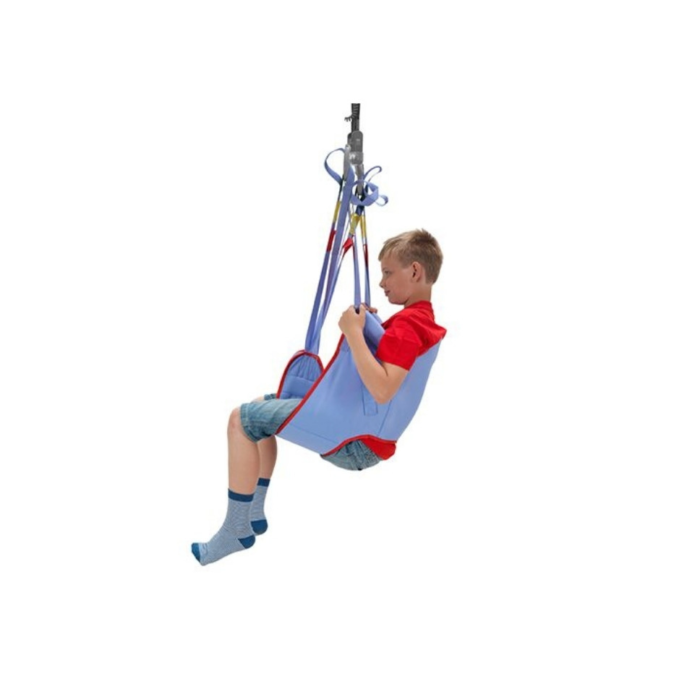 Two images of a man sitting on a General Purpose Loop Sling All Day