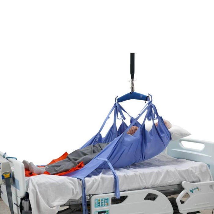 A man is being repositioned on a repositioning sling